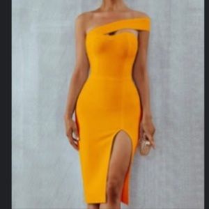 Asymmetrical Cross Shoulder Cocktail Dress
